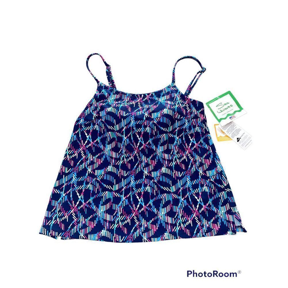 COPY - NWT Womens Sea Waves Skirtini Top size 6 built in bra UPF 50+ Lycra xtra…